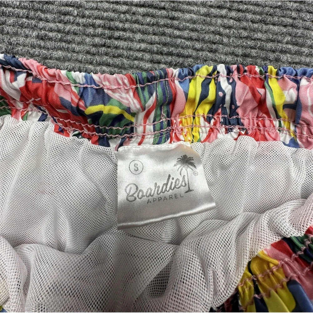 Boardies Apparel Swim Trunks Mens Small Multicolor Tropical‎ Floral Mesh Lined